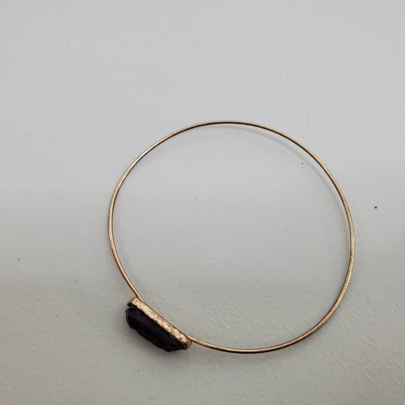 Crystal Bangle Black Gold‎ Tone Thin Dainty Bracele - Picture 6 of 7
